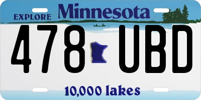 MN license plate 478UBD