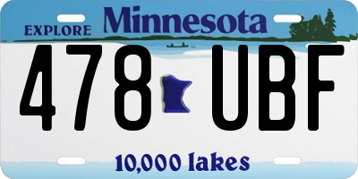 MN license plate 478UBF