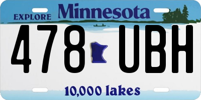MN license plate 478UBH