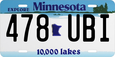 MN license plate 478UBI