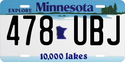 MN license plate 478UBJ