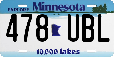 MN license plate 478UBL