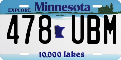 MN license plate 478UBM
