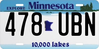 MN license plate 478UBN