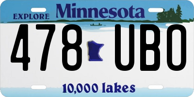 MN license plate 478UBO
