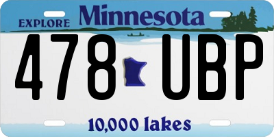 MN license plate 478UBP