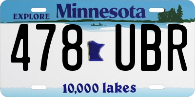 MN license plate 478UBR