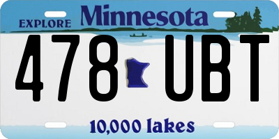MN license plate 478UBT