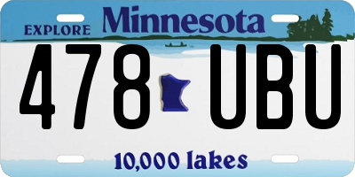 MN license plate 478UBU