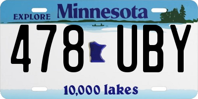 MN license plate 478UBY