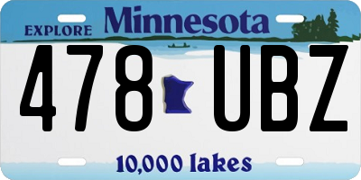 MN license plate 478UBZ