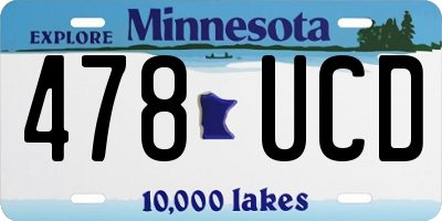 MN license plate 478UCD