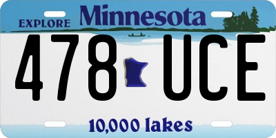 MN license plate 478UCE
