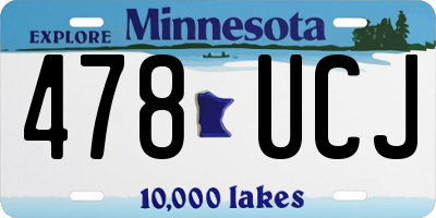 MN license plate 478UCJ