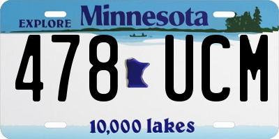 MN license plate 478UCM