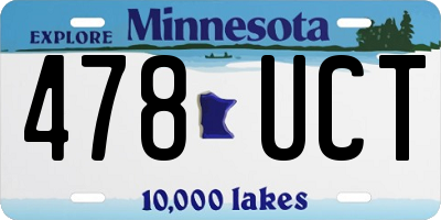 MN license plate 478UCT