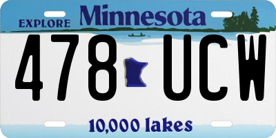 MN license plate 478UCW