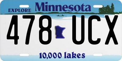 MN license plate 478UCX