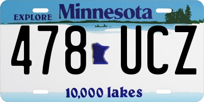 MN license plate 478UCZ