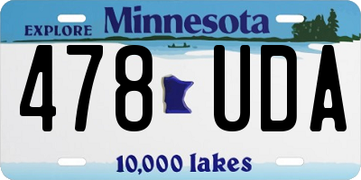 MN license plate 478UDA