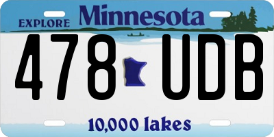 MN license plate 478UDB