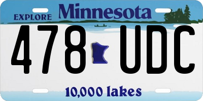 MN license plate 478UDC