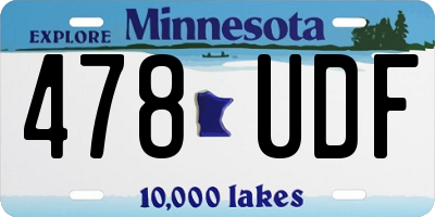 MN license plate 478UDF