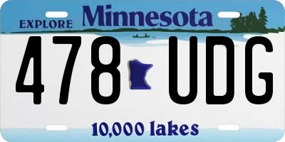 MN license plate 478UDG