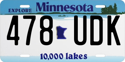 MN license plate 478UDK
