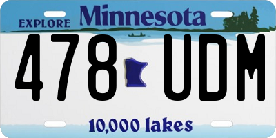 MN license plate 478UDM