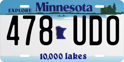 MN license plate 478UDO