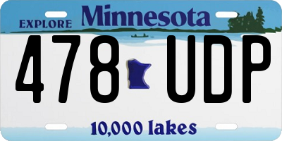 MN license plate 478UDP