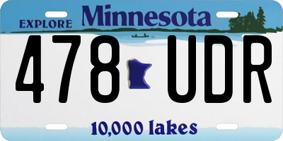 MN license plate 478UDR