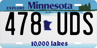 MN license plate 478UDS