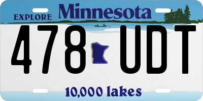 MN license plate 478UDT