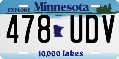 MN license plate 478UDV