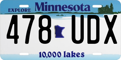 MN license plate 478UDX