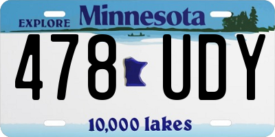 MN license plate 478UDY