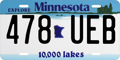 MN license plate 478UEB