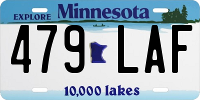 MN license plate 479LAF