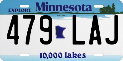 MN license plate 479LAJ