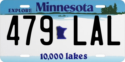 MN license plate 479LAL