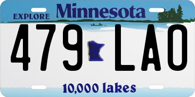 MN license plate 479LAO