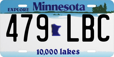 MN license plate 479LBC