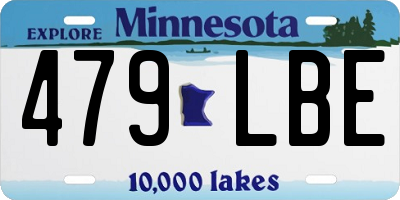 MN license plate 479LBE