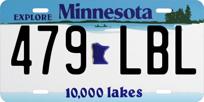 MN license plate 479LBL