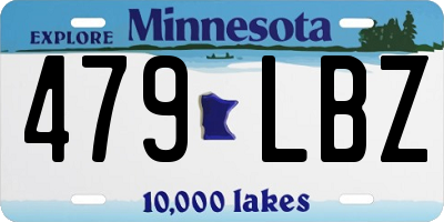 MN license plate 479LBZ
