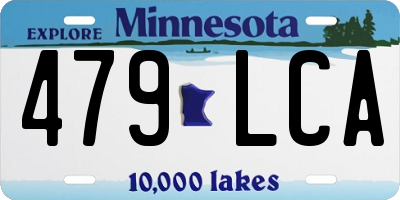 MN license plate 479LCA