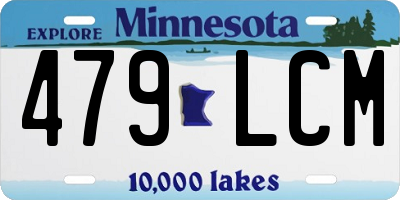 MN license plate 479LCM