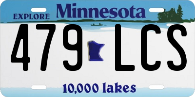 MN license plate 479LCS